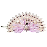 Schöne Haarspange Pfau aus Metall Strass & Acryl Haarklammer violett lila 5262 Schöne Haarspange Pfau aus Metall Strass & Acryl Haarklammer violett lila 5262